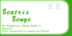 beatrix benye business card